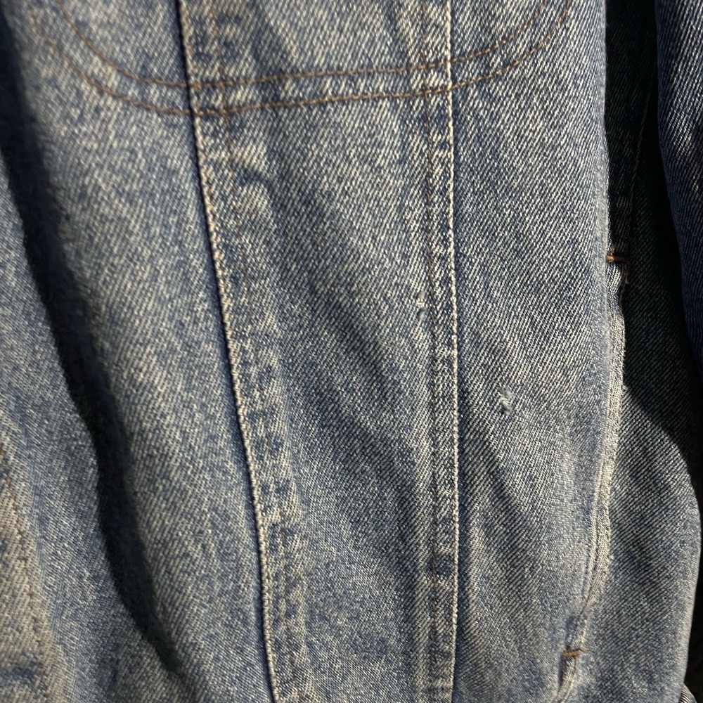 Wrangler Hero Jacket Mens XL Blue Sherpa Lined Denim Corduroy Collar Distressed - Picture 4 of 13